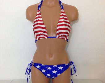 American Flag Bikini Scrunch Butt