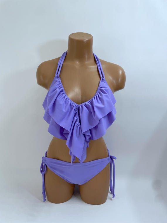 frilly bathing suit top