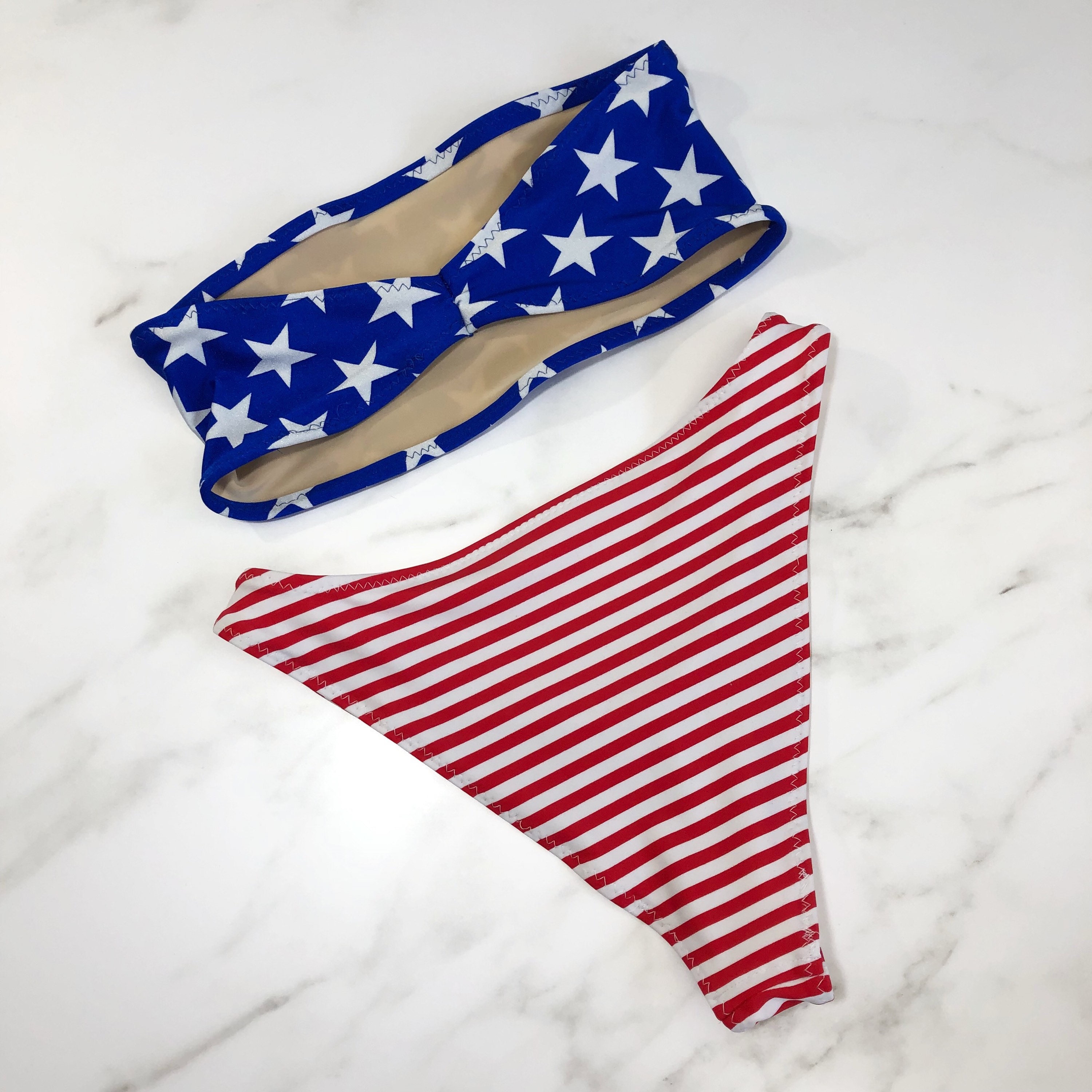 Bandera Shein Ropa Mujer Estados Unidos Bikini Con Bandera - Main Image