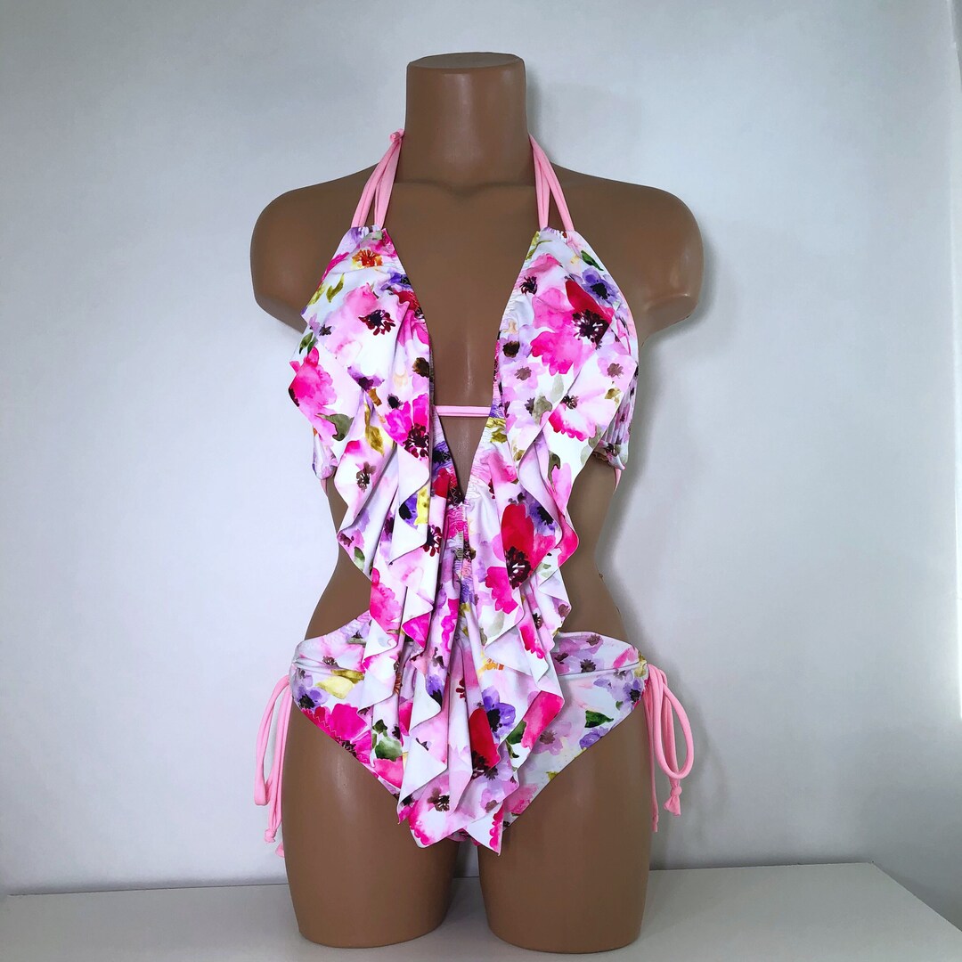 Mya Floral Ruffled Strap One Piece Swimsuit main image 1