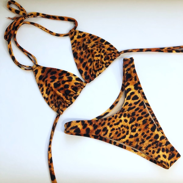 Cheetah Print Bikini Etsy
