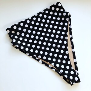 Women&#39;s Black White Polka Dot High Waist Swimsuit Bottom