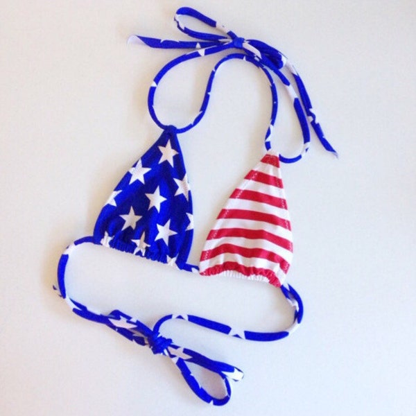 Women's American Flag Bikini Top