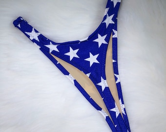 Stars High Leg Thong Bikini Bottom