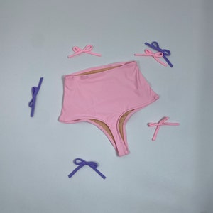 High waist Thong  swimsuit bottom Women&#39;s Pink Coquette