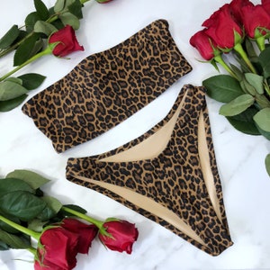 Women's Leopard High Leg Bikini Set