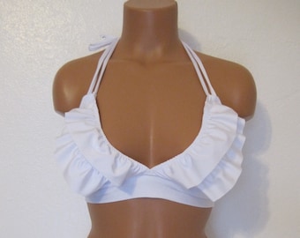 Mini Ruffle Swimsuit Top String Bathing Suit