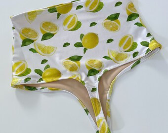 Women's High Lemon Waisted Thong Bathing Suit Bottom