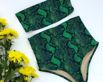 Women's High Waisted Snake Bathing Suit
