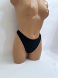 Women's Black High Leg cheeky Bikini Bottom