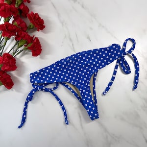 Women&#39;s Polka Dot Thong Bikini Bottom Swimsuit