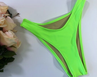 High cut Neon Green bikini bottom