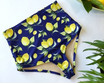 Women's High Waist Lemon Swimsuit Bottom