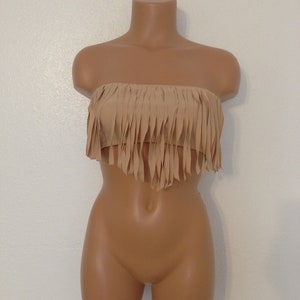 Women's Fringe Bandeau Bathing Suit Top image 2