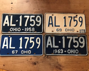 Collection of Antique OHIO License Plates