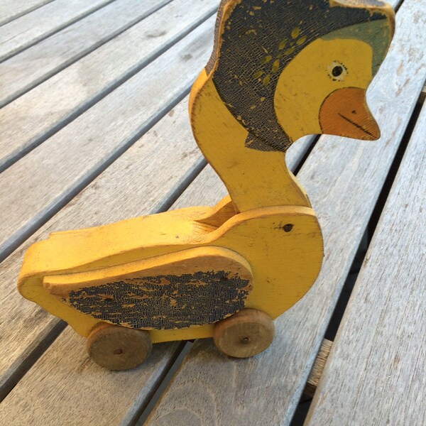 SEE COUPON CODE - Antique Mother Goose Folk Art Pull-Toy