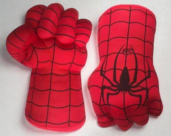 Zachte Spinpatroon Pluche Bokshandschoen Speelgoed, Enkele Vuist Stress Relief Speelgoed Voor Kinderen Volwassenen, Fantasiespel Squeeze Punch Speelgoed