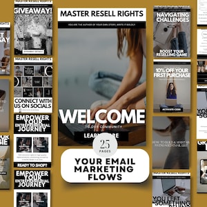 25 Email Marketing Templates: PLR MRR, Digital Product Sales (Canva Editable)