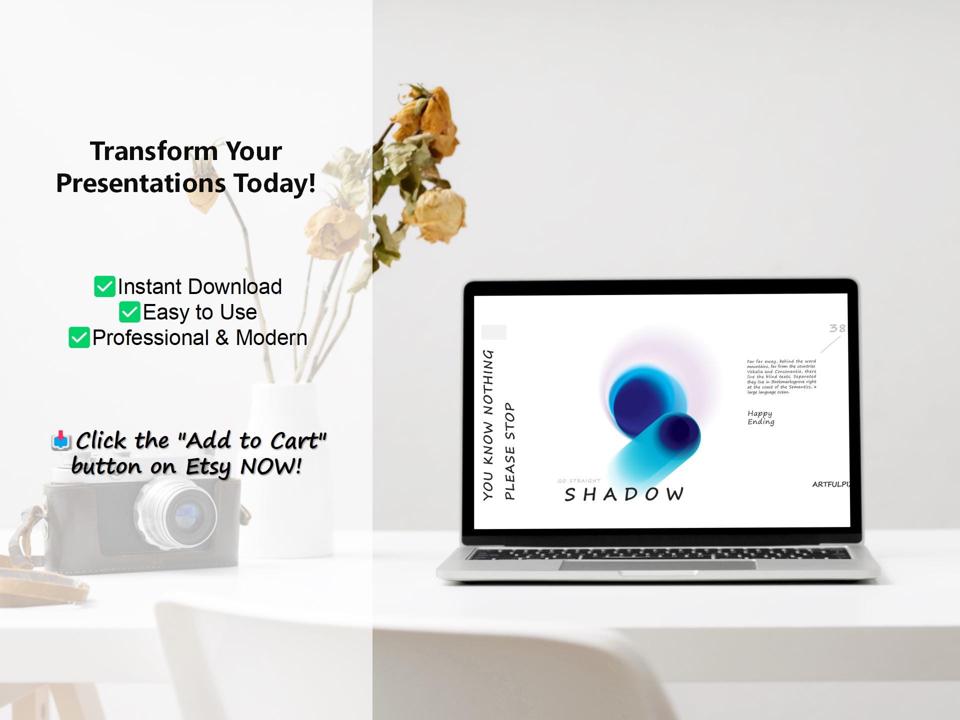 Shadow Effect Powerpoint Template | for Agencies, Creatives & Business ...