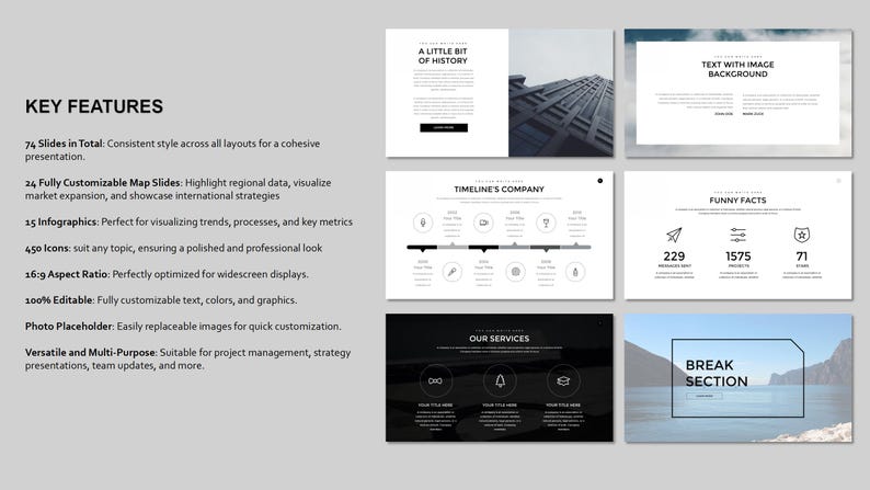 Minimalist & Modern Business Powerpoint Template | PPT, Google Slides ...