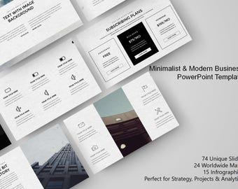 Minimalist & Modern Business PowerPoint Template | PPT, Google Slides, Keynote | For Strategy, Projects and Analytics