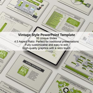Vintage Style PowerPoint Template | PPT, Google Slides, Keynote, CANVA | Retro Aesthetic Slides | Professional Business Deck