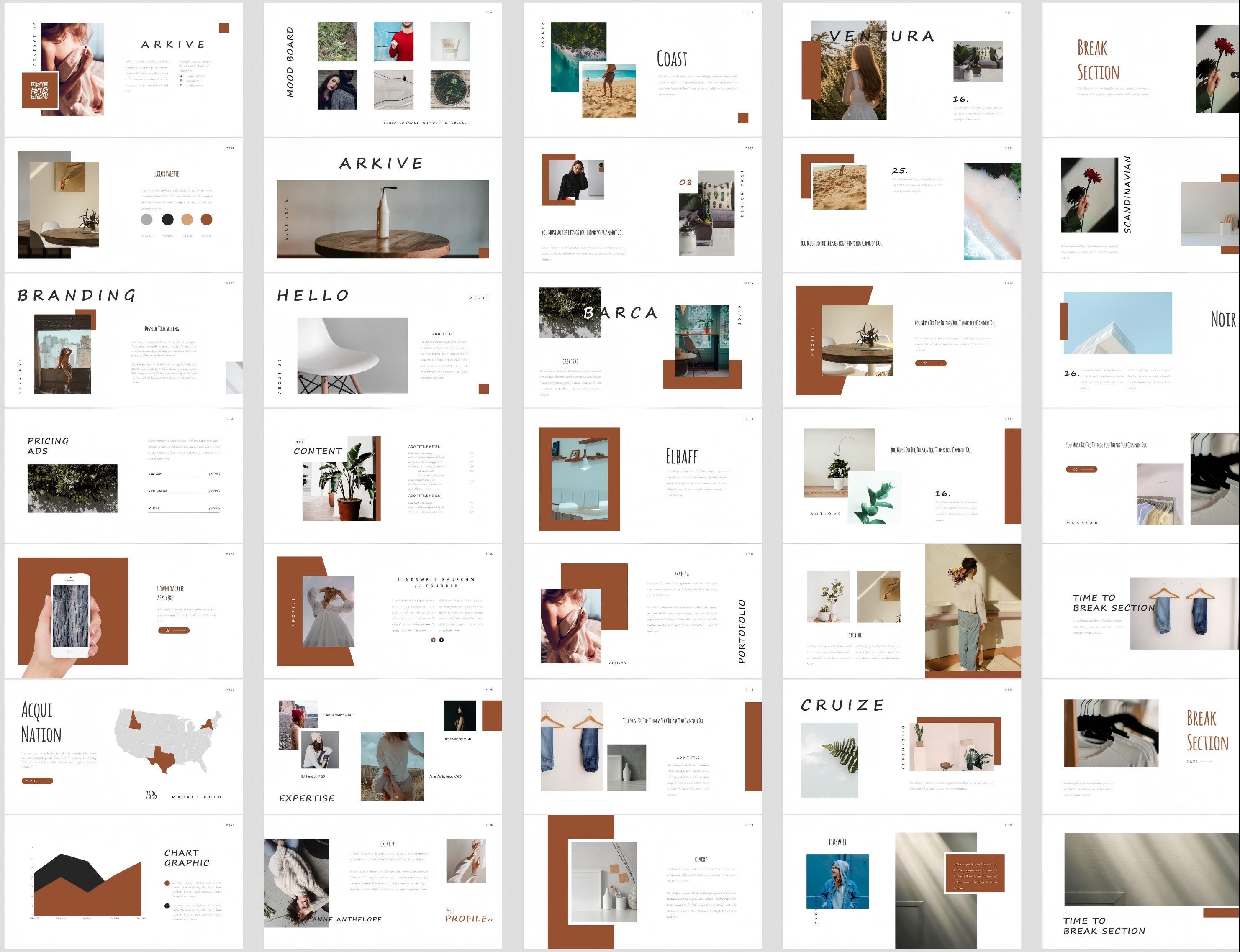 Minimal Editorial Powerpoint Template | Portfolio, Brand Story ...