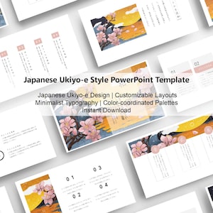 Japanese Ukiyo-e Style PowerPoint Template | PPT, Google Slides, Keynote, CANVA | Aesthetic Presentation for Creative Professionals