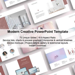 Modern Creative PowerPoint Template | Team, Timeline, Project Slides | Business & Portfolio Presentation | PPT Google Slides Keynote CANVA