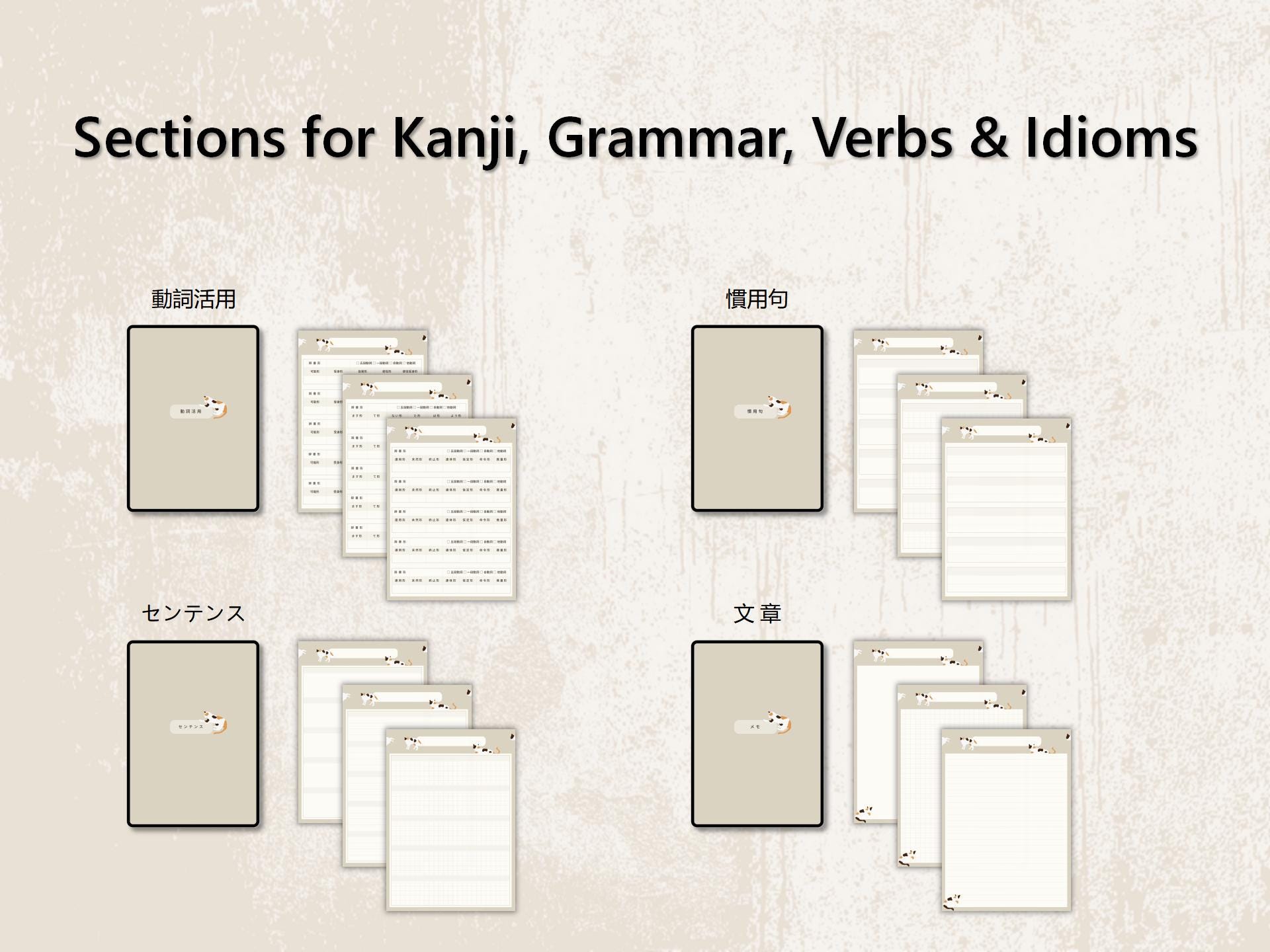 JLPT Vocabulary Planner: Japanese Study Digital Notebook (digital ...