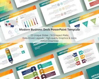 Modern Business PowerPoint Template: Project Updates & Marketing (Digital Download)