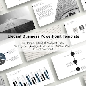 Elegant Business PowerPoint Template | Team, Timeline, Charts & Features | PPT Google Slides Keynote CANVA