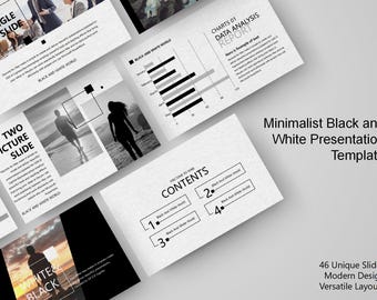 Minimalist Black and White PowerPoint Templates | PPT, Google Slides, Keynote, CANVA | Business & Marketing Presentation Slides