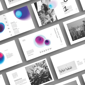 May include: A set of white cards with black text and colourful abstract shapes. The text on the cards includes "Content", "Shadow", "You Know Nothing Please Stop", "Part 1", "25", "38", "Happy Ending", "Artfulpixels", and "Like a Boy".