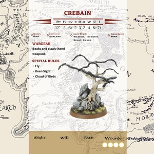 MESBG Profile Cards “army of the White Hand” - Etsy