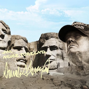 Trump Custom Photo Print Mount Rushmore