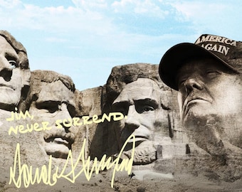 Trump Custom Photo Print Mount Rushmore