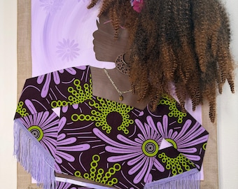 Black Woman Textured Afro Hair 3D Hand-Crafted Mixed Media Canvas Art: Boho Wall Décor 20x24 Canvas