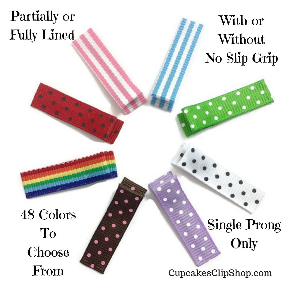 50 Mini Dot Alligator Clips, 35mm Single Prong, No Slip Hair Clips