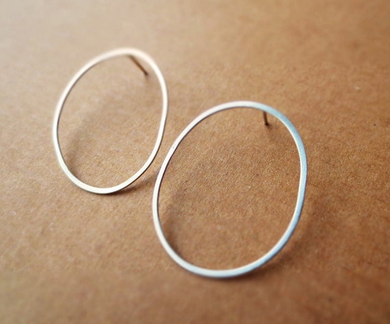 battered silver earrings