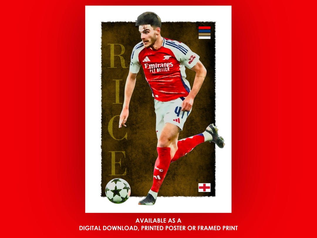 Declan Rice - Arsenal, Football Wall Art, Soccer Digital Download ...