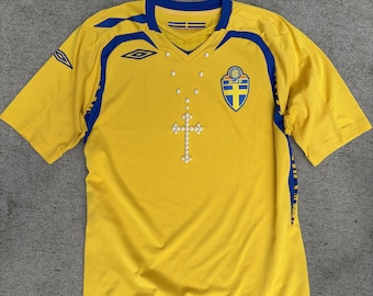 Camisa de futebol vintage personalizada da Suécia