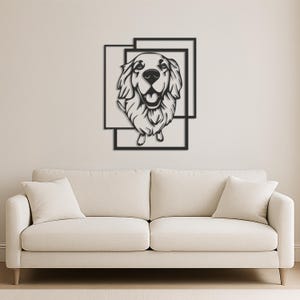 Golden Retriever Metal Wall Art, Dog Silhouette Wall Hanging For Pet Lovers, Modern Animal Decor For Home, Custom Dog Lover Gift Idea