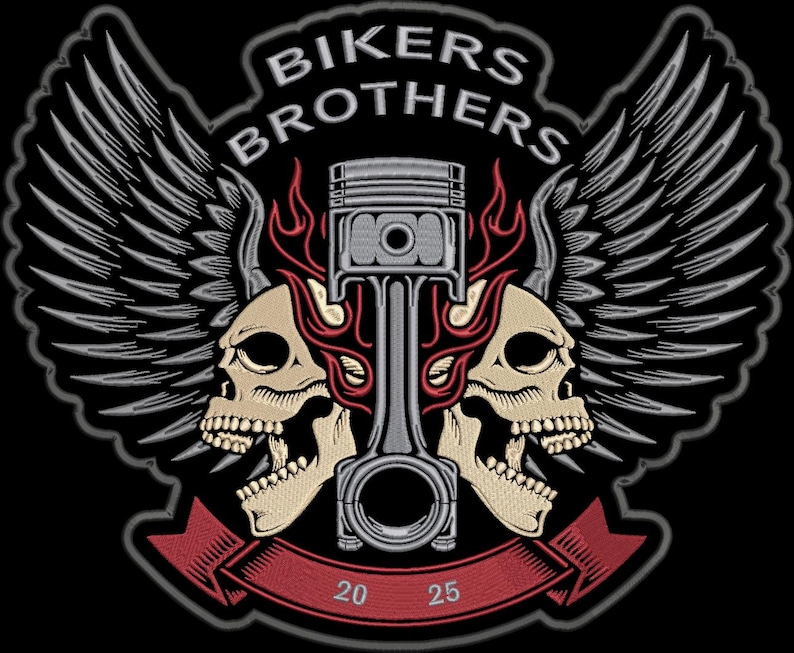 Bikers Brothers Motorcycles Logo Embroidey Machin DST - Etsy