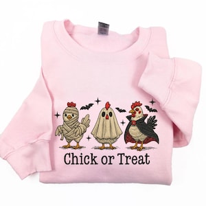 Chick or Treat Embroidery File Halloween Chicken Mummy Ghost Vampire Stitch Pattern Cute Farm Fall Machine Embroidery Design