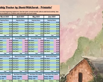 2025 Saving Funds Monthly Tracker - River Painting