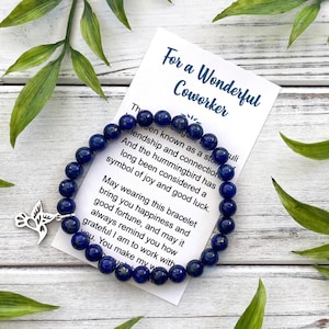Cadeau pour collègue de travail pour femme - Bracelet cadeau avec carte à message significatif et boîte-cadeau