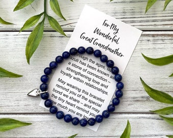 Great Grandmother Gift Bracelet – Bead Bracelet with Meaningful Message Card & Gift Box - For my Wonderful Great Grandmother