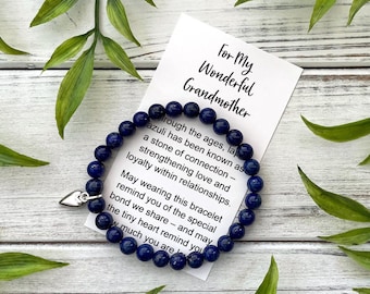 Grandmother Gift Bracelet – Bead Bracelet with Meaningful Message Card & Gift Box - For my Wonderful Grandmother