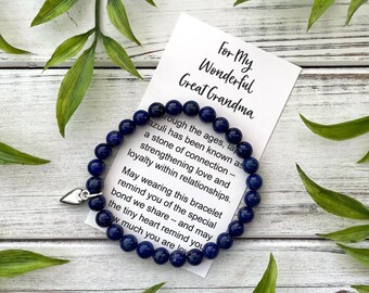 Great Grandma Gift Bracelet – Bead Bracelet with Meaningful Message Card & Gift Box - For my Wonderful Great Grandma